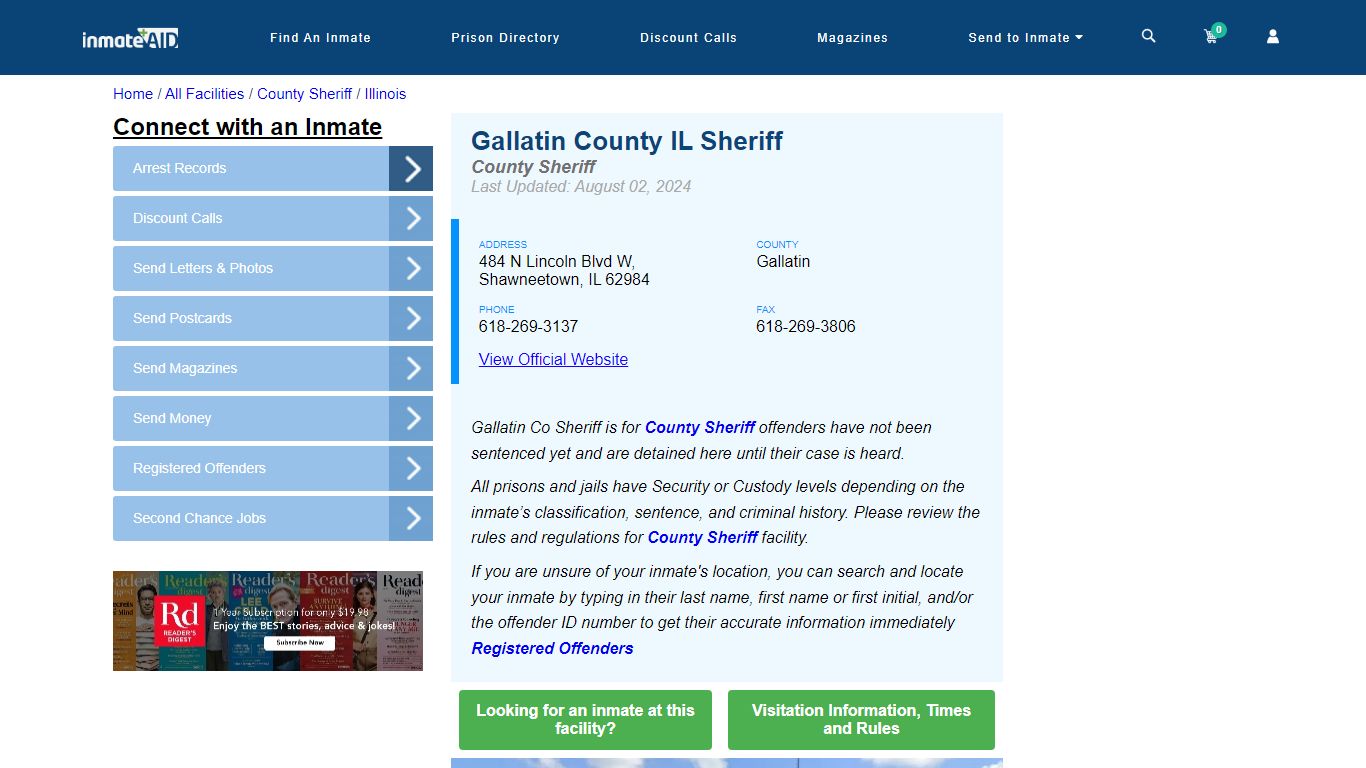 Gallatin County IL Sheriff & Arrest Search - InmateAid